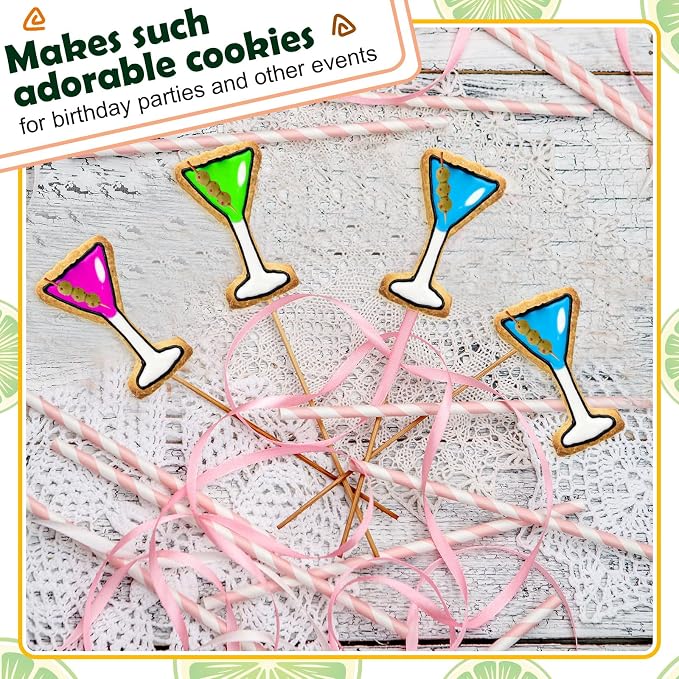 Havawish 4 Pcs Cookie Cutter Set 2 in to 5 in Cookie Cutter Stainless Steel for Baking Fondant Fruit Bread Birthday Party Decorations (Martini)
