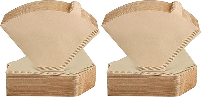 Niveaya 200 Count Coffee Filters #4, Unbleached Natural Brown Coffee Filters 8-12Cup, Disposable Cone Paper Fliters for Pour Over and Drip Coffee Maker (Pack of 2)