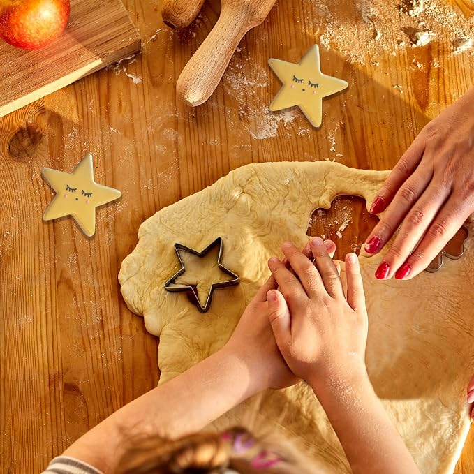 4 PCS Stainless Steel Biscuit Cutters Baby Shower Cookie Cutters, Eid Mubarak Mini Cookie Cutter Set for Baby Shower, Birthday Party, Cake, Handmade Supplies