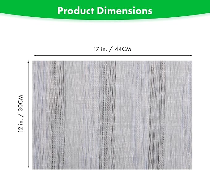 Winknowl Placemats Set of 6, Heat Resistant Stain Resistant Woven Vinyl Insulation Place mats, Durable Washable Elegant Table Mats for Kitchen Dining Table Decor (Lightsteel Blue)