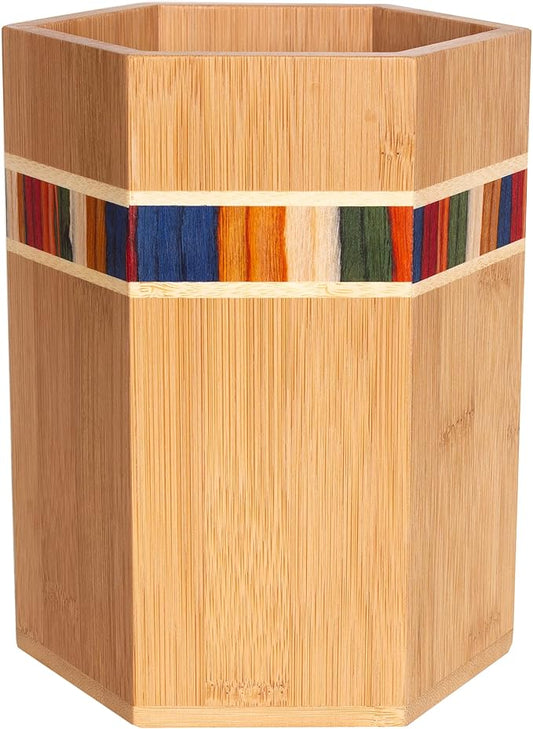 Totally Bamboo Baltique Marrakesh Collection Kitchen Utensil Holder, Large Cooking Utensil Crock for Countertop