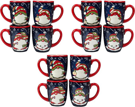 Certified International Holiday Magic Gnomes Mugs 16 oz. | Earthenware | Multicolor | For Holiday Dining | 4 Count, Pack of 3