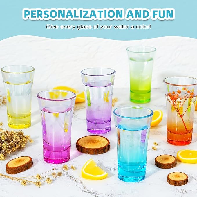 ZZYFGH 6 Pack Shot Glasses Set, 2 Oz Colorful Round Shot Glass with Heavy Base,Shot Glass for Vodka, Whiskey, Tequila, Espressos, Spirits & Liquors