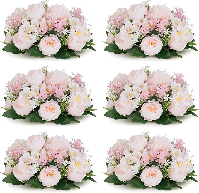 Flower Balls Centerpieces for Tables: 6 PCS Pink Flowers for Centerpieces Floral Arrangements Centerpiece for Wedding Party Celebration Home