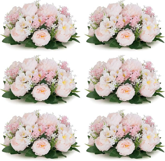 Flower Balls Centerpieces for Tables: 6 PCS Pink Flowers for Centerpieces Floral Arrangements Centerpiece for Wedding Party Celebration Home