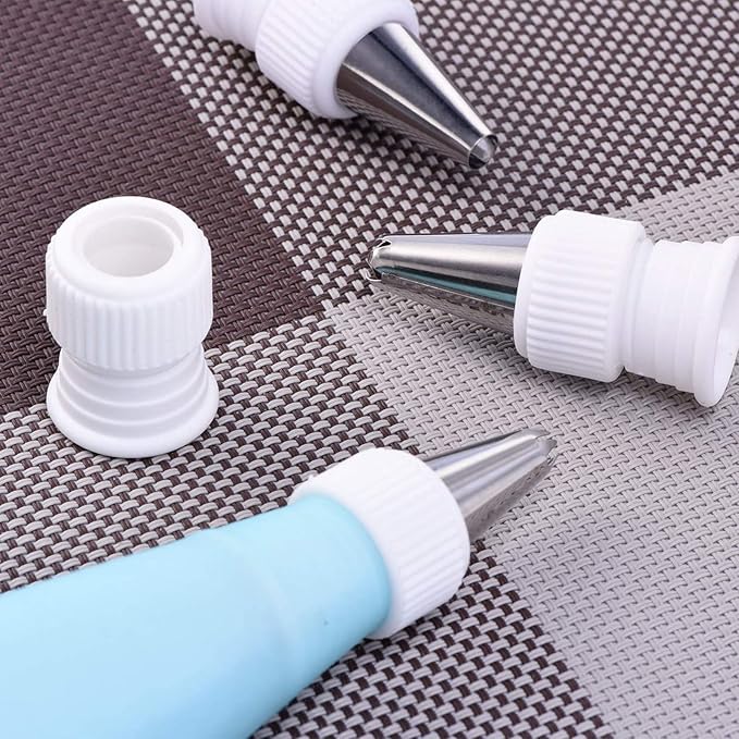 Shappy 30 Pieces Coupler Piping Bag Plastic Standard Couplers Cake Decorating Pipe Tip for Frosting Icing Nozzles (1.2 x 1 Inch)