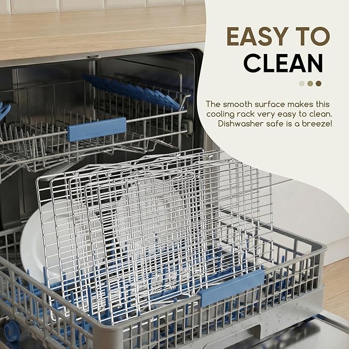 Herogo 15" x 10" Cooling Rack, 6-Tier Stainless Steel Baking Rack for Cookies, Cupcakes, and Pastries, Collapsible Space-Saving Design, Dishwasher Safe, Ideal for Baking, Roasting, and Drying