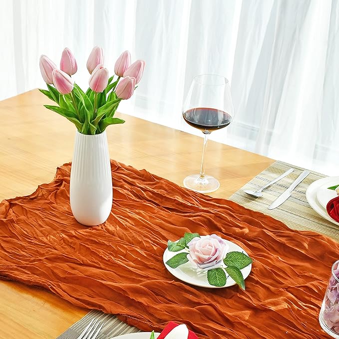 Mandy's Peach Pink Artificial Tulips Flowers Centerpiece, 13.5" Lifelike PU Fake Floral Stems 20pcs for Kitchen Island & Dining Table, Spring Decor for Easter