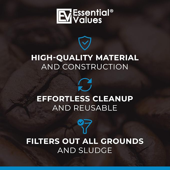 Essential Values 12-Pack Toddy Filter Replacement, Coffee Filters - Reusable Coffee Filters - Replacement Coffee Filter for Toddy Cold Brew System | Round Coffee Filter - Toddy Cold Brew System Filter
