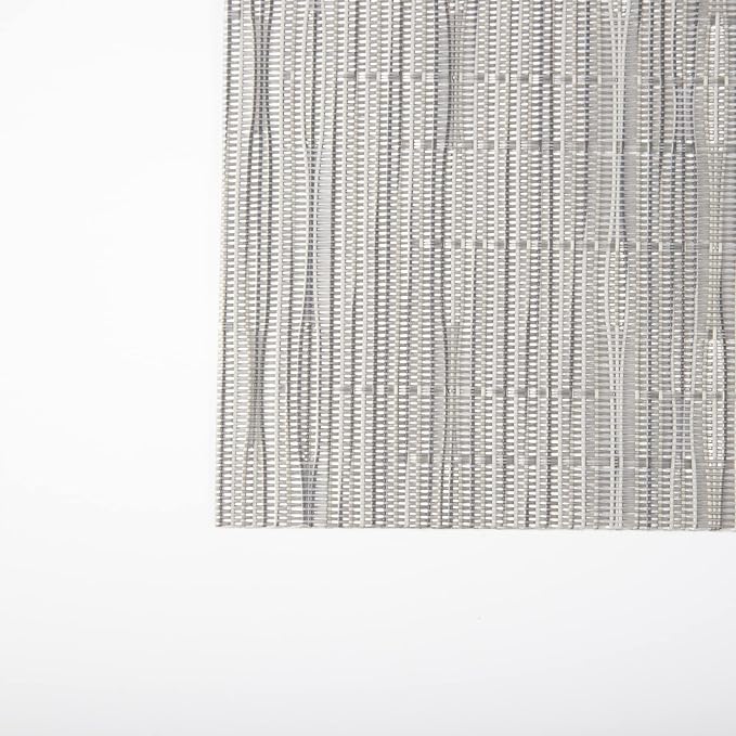 SLKQG Sliver Placemats Set of 4 - Easy Clean Modern Durable Washable Vinyl Place Mats - Heat Resistant Placemats for Kitchen Table - PVC Table Mats for Dining Table (Sliver, 4)