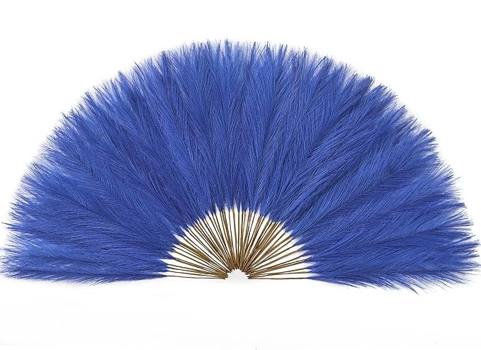 Serwalin 60PCS Pampas Grass Decor, 17.7Inch Sapphire Blue Artificial Pampas Grass Bulk Vase Filler Flower Arrangement for Home Wedding Decor