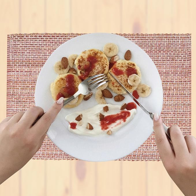 Urban Villa Placemats Fall 100% Cotton Fused Placemats 14''x 20'' Over Sized Set of 6 Placemats Every Day Use Heavier QualityPlacemats