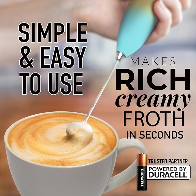 Zulay Powerful Milk Frother for Coffee with Upgraded Titanium Motor - Handheld Electric Whisk, Milk Foamer, Mini Mixer & Coffee Blender for Frappe, Latte, Matcha, No Stand - Cupcake