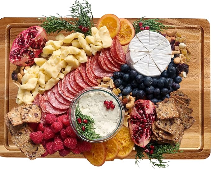 GAOMON 18 x 12 In Acacia Cutting Board for Kitchen, Extra Large Charcuterie Cheese Platter Serving Tray, Food Prep and Serving Boards, Chopping Boards for Meal Vegetables and Cheese