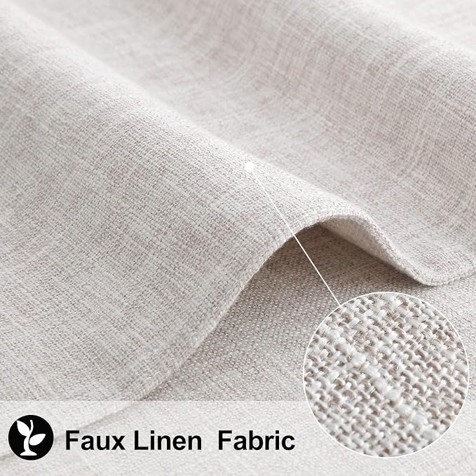 homing Faux Cotton Linen Placemats Set of 4, Cloth Washable Farmhouse Dining Table Mats for Indoors & Outdoors, Easy to Clean, Neutral Beige, 13 x 19 Inch