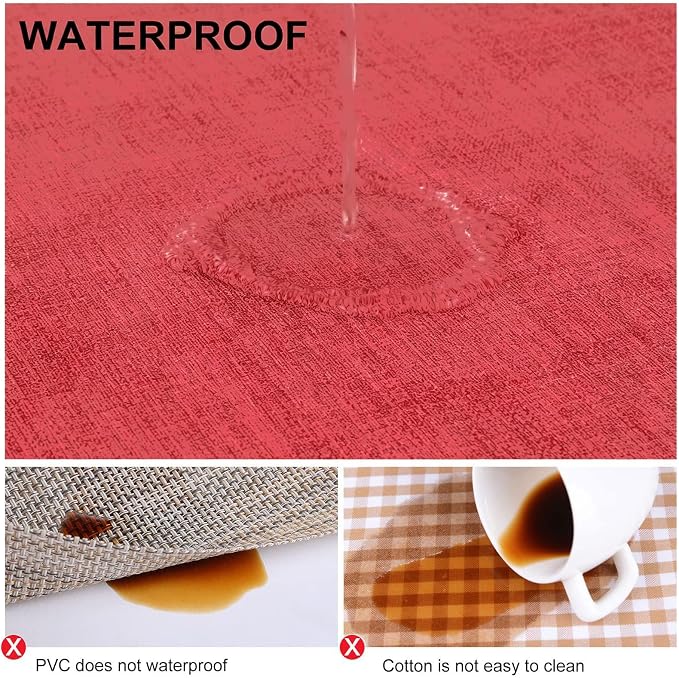 homing Faux Leather Heat Resistant Placemats 8 Packs, Waterproof Wipeable Dining PU Place Mats for Indoor & Outdoor, Easy to Clean, Red
