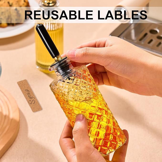 gegewawa 2pcs Glass Coffee Syrup Dispenser Bottles 5 OZ, Simple Syrup Bottles with Metal Pour Spout, Syrup Dispenser for Coffee Bar Accessories for Maple Honey Syrup Oil and Sauces
