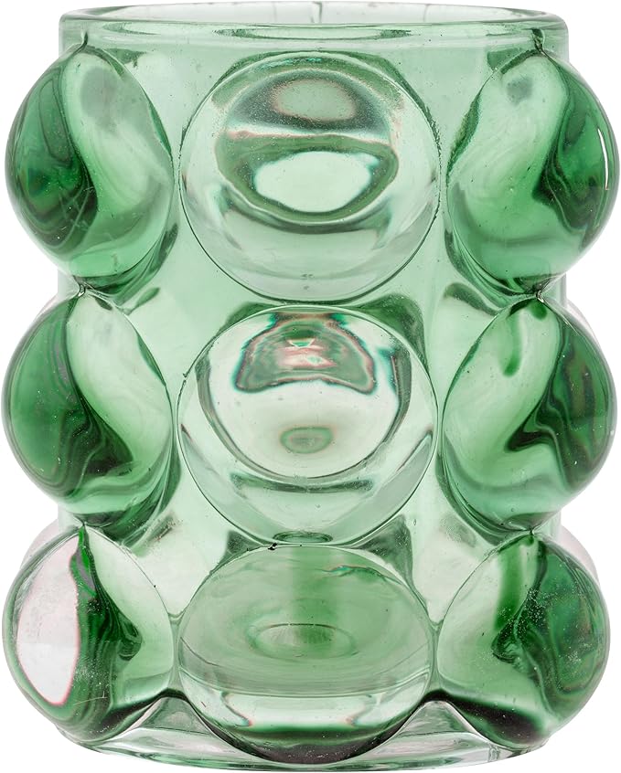 Karma, Lucia Hobnail Votive, Tea Lights Candle Holder, Glass Votive Candle Holders for Table Decorations, Baby Shower, Birthday Party, Weddings and Home Decor, Juniper (Pack of 2)