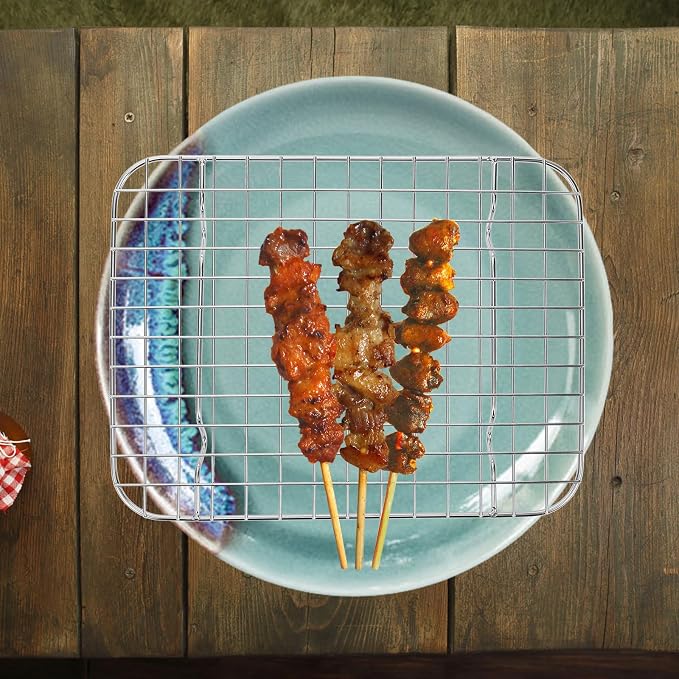 MAGICLULU Stainless Steel Bbq Grill Rack with Thick Grid Construction for Quick Cooling and Flexible Cooking Methods, Sturdy Wire Baking and Cooling Rack Suitable for Oven, Dishwasher Safe