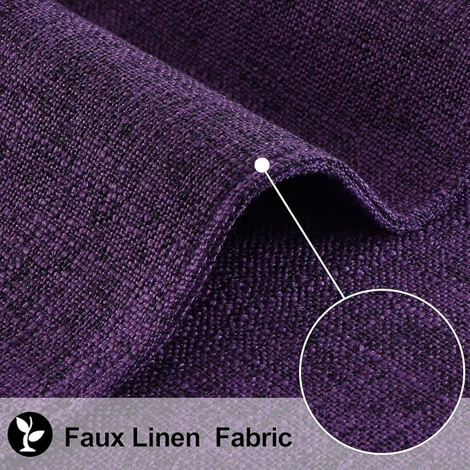 homing Faux Cotton Linen Placemats Set of 6, Cloth Washable Farmhouse Dining Table Mats for Indoors & Outdoors, Easy to Clean, Purple, 13 x 19 Inch