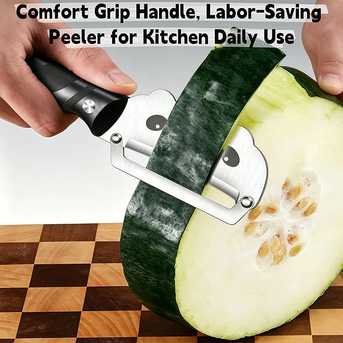 Maxjoy Vegetable Peeler, Potato Fruit Veggie Kitchen Peeler - Sharp Stainless Steel Multifunctional Peeler for Apple Carrot Food Prep