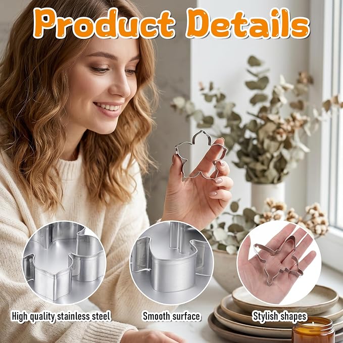 9 Pcs Butterfly and Flower Cookie Cutter Set, Stainless Steel Cookie Cutters Baking Tool for Homemaking Cookie Biscuits Dough