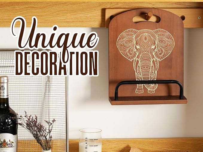 INNObeta Cookbook Stand for Kitchen Counter, Adjustable Tablet Recipe Book Holder, Perfect Gifts for Women, Mom, Grandma on Birthday, Unique Kitchen Decor, Elephant