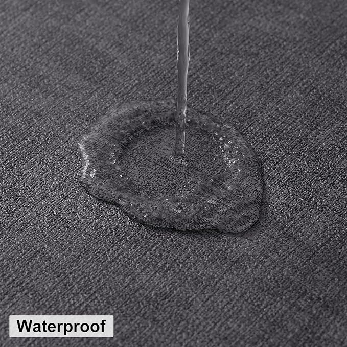 homing Round Faux Leather Placemat and Coaster 8 Packs, Washable Heat Resistant Dining Place Mats, Wipeable Double-Sided Table Mats for Indoor and Outdoor, Diameter 13 and 3.93 inch, Charcoal