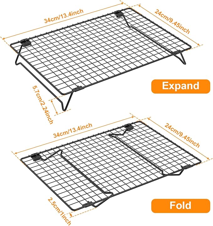 8Pcs Cooling Racks for Cooking and Baking, 8-Tier Stackable Roasting Rack, 13.4 x 9.4 Inch Carbon Steel Baking Rack for Oven Cooking, Roasting, Grilling Making Jerky (Black, 8Pcs)