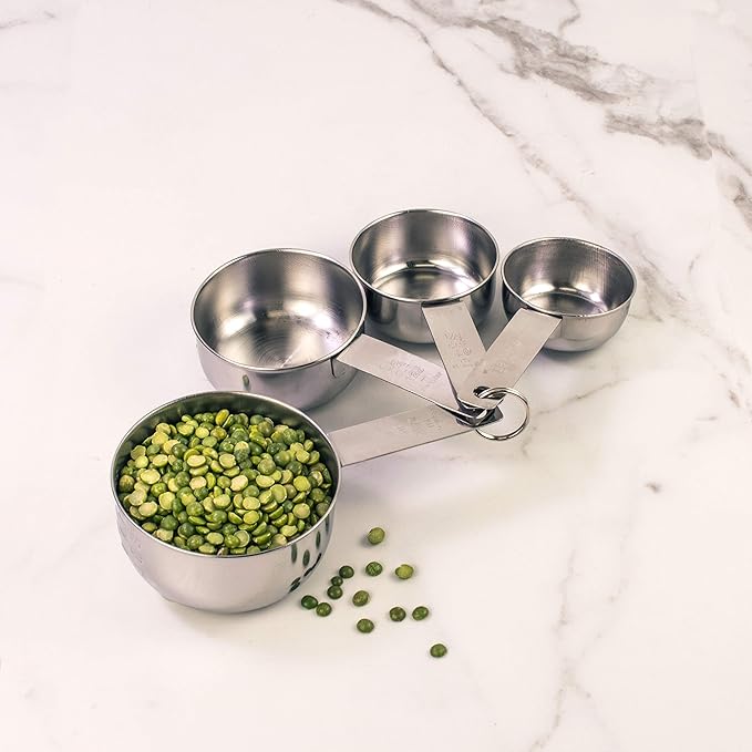 Mrs. Anderson’s Baking Measuring Cups, Engraved Measurements for Liquid or Dry Ingredients, Stainless Steel, 4-Piece Set