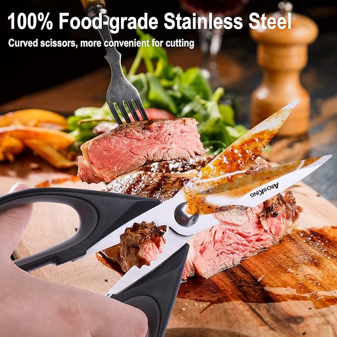 Kitchen Shears Scissor & Cooking Scissors - Sharp Blades, Professional Stainless Steel Scissors for Food Meat Poultry Vegetable - Dishwasher Safe - All-Purpose Chef's Tool…