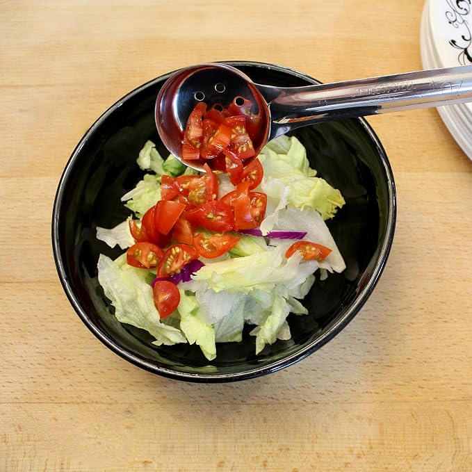 1 oz Slotted Stainless Steel Portion Control Ladle Spoon | Commercial-Grade Spoodle for Portioning & Draining - Pasta, Veggies & Buffet Service. Color-Coded by Size. Dishwasher Safe.