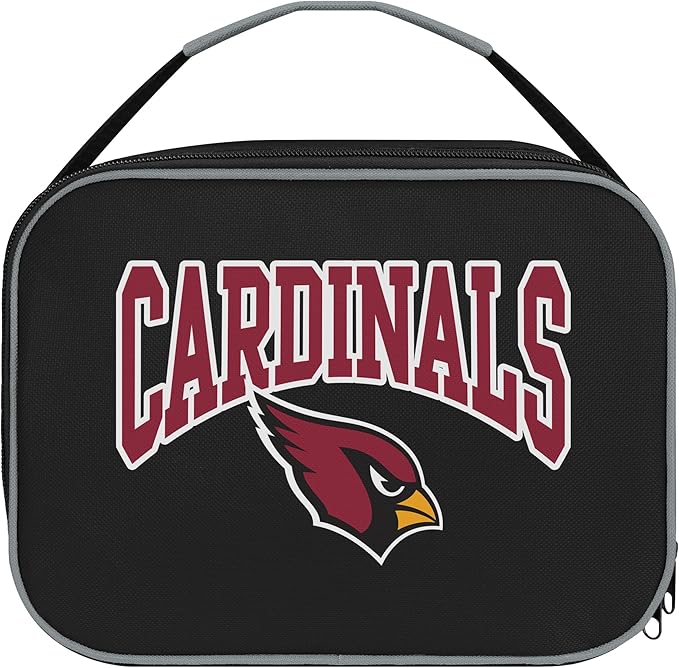 FOCO NFL Unisex-Adult Officially Licensed Wordmark Team Color Big Logo Football Zip Closure 7L Lunch Bag - Arizona Cardinals