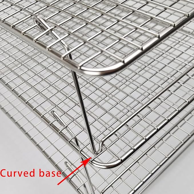 Foldable 3 Section Baking Stand Stainless Steel for Cooling Cakes Breads Compact and Sturdy Space Saving Baking Rack