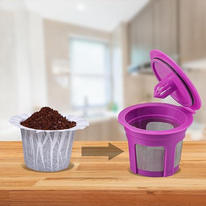 Irmidi Disposable Paper Coffee Filters 200 Count, Compatible with Brewers Single Serve 1.0 and 2.0 Fits All Reusable K Cup