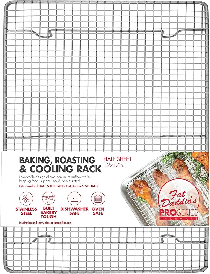 Fat Daddio's CR-HALF Stainless Steel Cooling & Baking Rack, 12 x 17 Inch