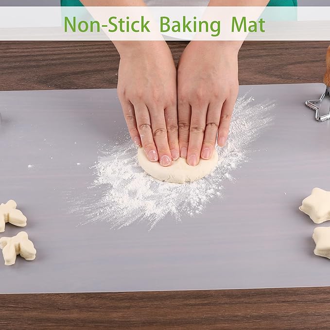 Clear Silicone Mat Small: 9" Non-Slip Baking Mat for Kitchen Counter - Heat Resistant Countertop Liner for Pastry 1/25 x 9 x 12 Inch Translucent (2/Pack)