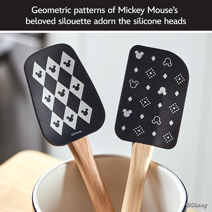 Disney Home Monochrome Spatula and Spoonula Set, 2 Piece - Black