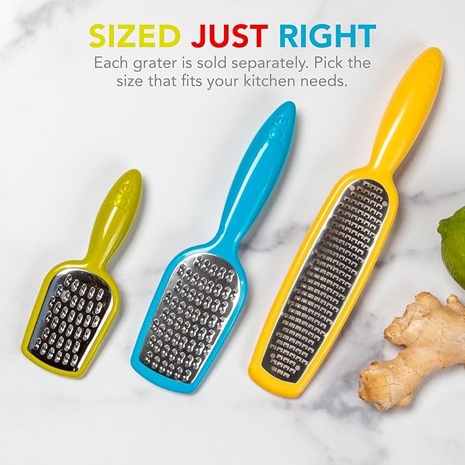 Joie Hand Grater, Compact Shredder with Ergonomic Handle, Ideal for Cheese and Vegetables, Stainless Steel, Great Gift for Home Chefs, Colors May Vary