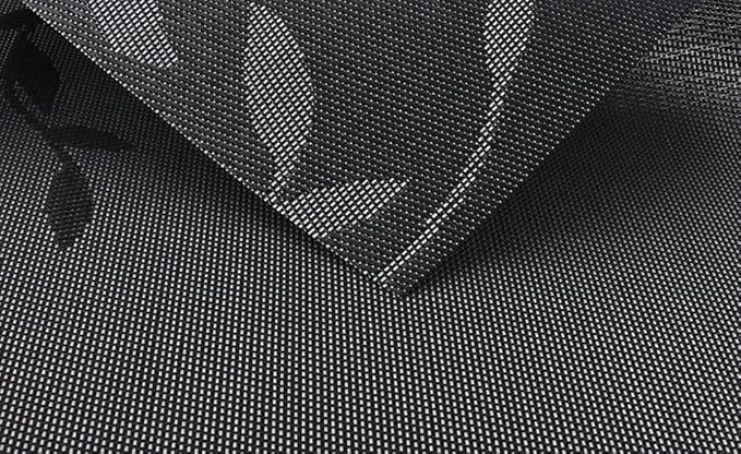 Placemats, Placemats for Dining Table Set of 4, Kitchen Table Mats Heat-Resistant Non-Slip Washable PVC Woven Vinyl Place Mats for Dining Room Table Decoration (Set of 6, Black Leaf)
