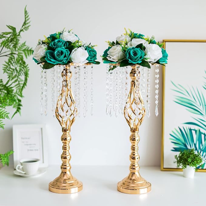Flower Centerpieces for Wedding Tables: Wedding Table Decorations Teal & White Flower Balls Centerpieces for Engagement Cerebration Party Center Pieces 2 Packs