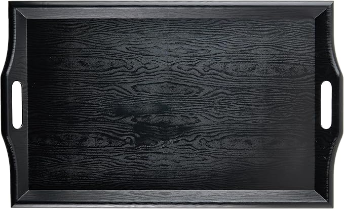 GET RST-2517-1-BK Coffee Table / Ottoman Tray with Handles, 25" x 16", Plastic, Black