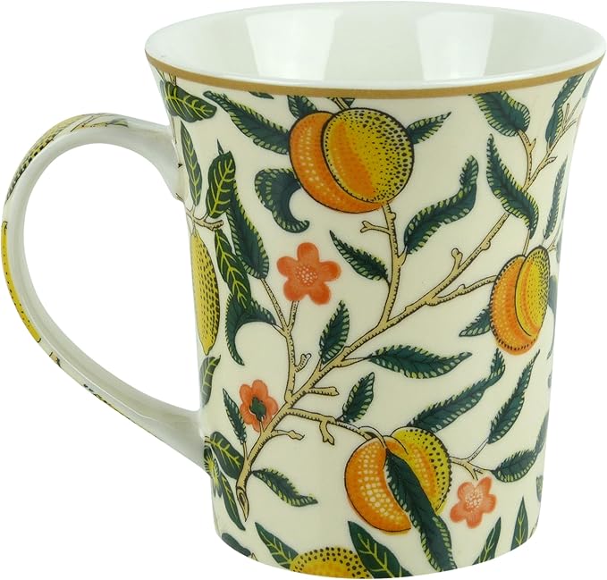 The Leonardo Collection Fruits Mug Set of 2 William Morris, Tea and Coffee Mugs for Hot Drinks | Fine China Printed Mugs for Kitchen & Home | Reusable Ceramic Cups for Every Occasion