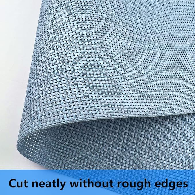 WAZAIGUR Placemats,Easy to Clean Crisscross Woven Vinyl Place Mats Durable Non-Slip Heat Resistant Table Mats,Placemats for Kitchen Table (Nattier Blue, 6)