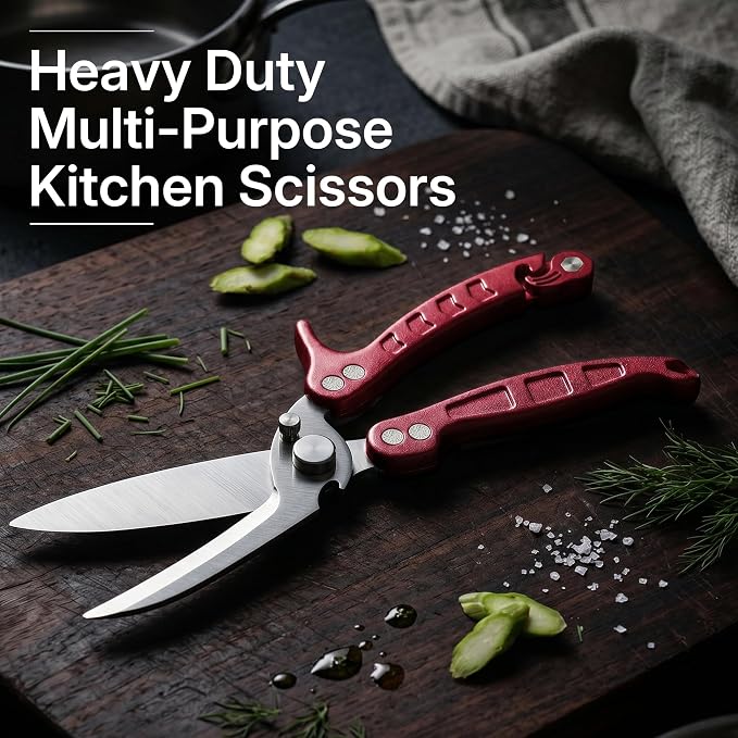 Kitchen Scissors All Purpose, Stainless Steel Heavy Duty Kitchen Shears for Cutting Food-Chicken,Meat,Poultry,Bone,Turkey Multifunctional Kitchen Scissors With Satety Lock