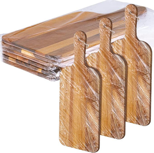 Patelai 6 Pcs Cutting Board Set with Handles Laser Engraving Wooden Charcuterie Kitchen Plain Serving Chopping Board Bulk for DIY Housewarming(Acacia Wood,15 x 7 Inch)