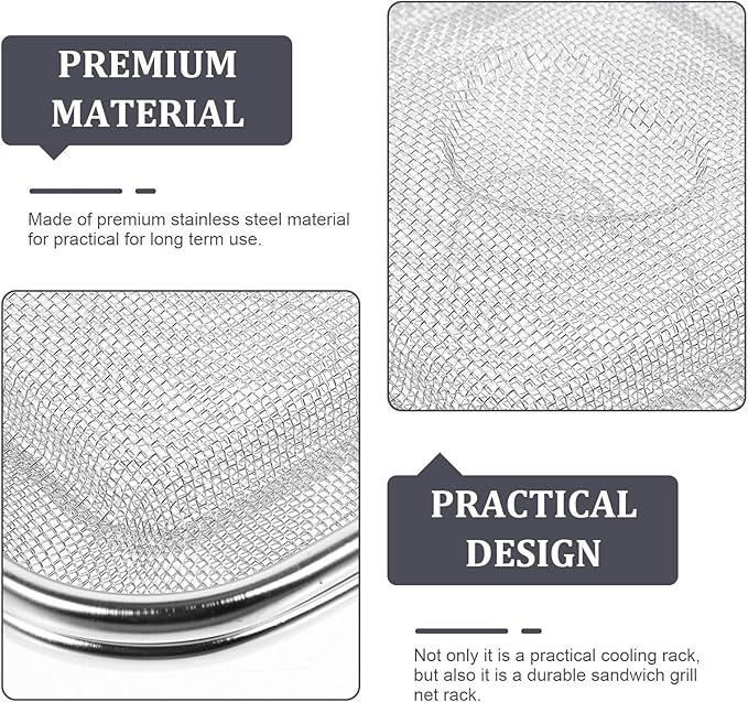 Stainless Steel Bread Baking Cooling Rack with Sandwich Grill Net, Multi-purpose Oven Baking Tool for Fast Sandwich Making and Bread Cooling