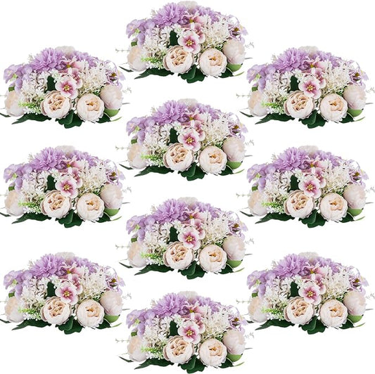 Flower Balls Centerpieces for Tables: 10 PCS Purple Flowers for Centerpieces Floral Arrangements Centerpiece for Wedding Party Celebration Home