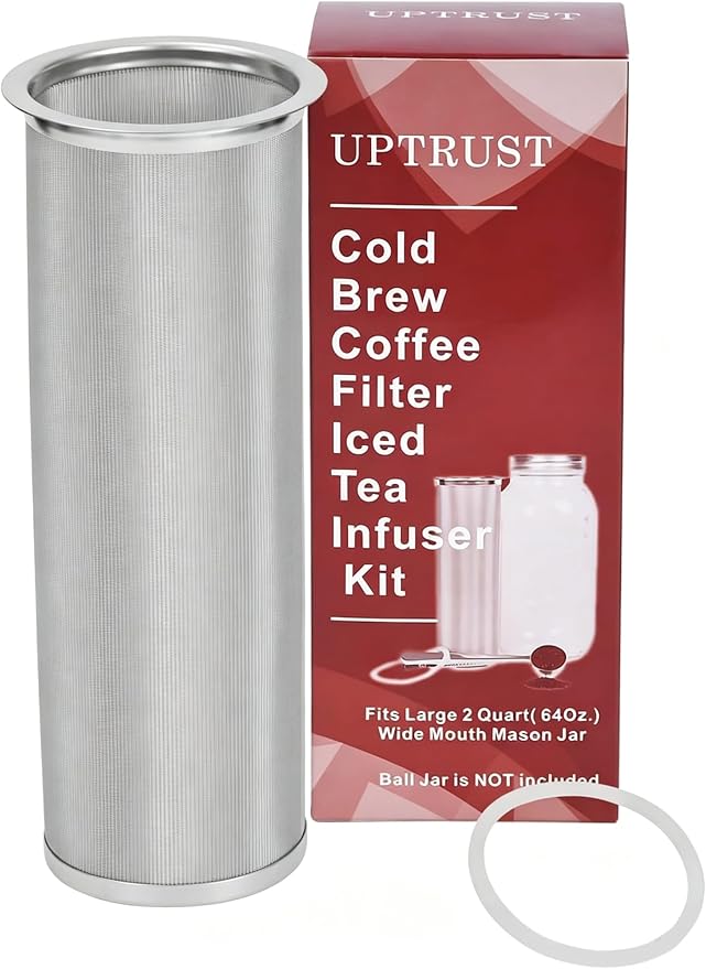Cold Brew Coffee Maker Filter for 2Quart/64ounce Wide Mouth Mason Jar-Iced Coffee&Tea&Fruit Maker (Jar NOT Included)