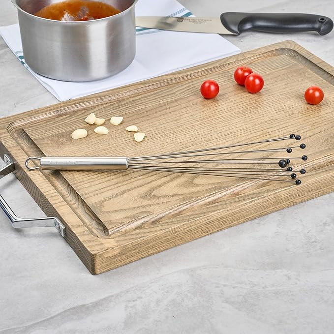 Restaurantware 12.5 in Stainless Steel Ball Whisk with Silicone Tips - German Standard Sauce & Gravy Whisk, Non-Scratch, Dishwasher Safe - Non-Stick Silicone Ball Whisk for Baking